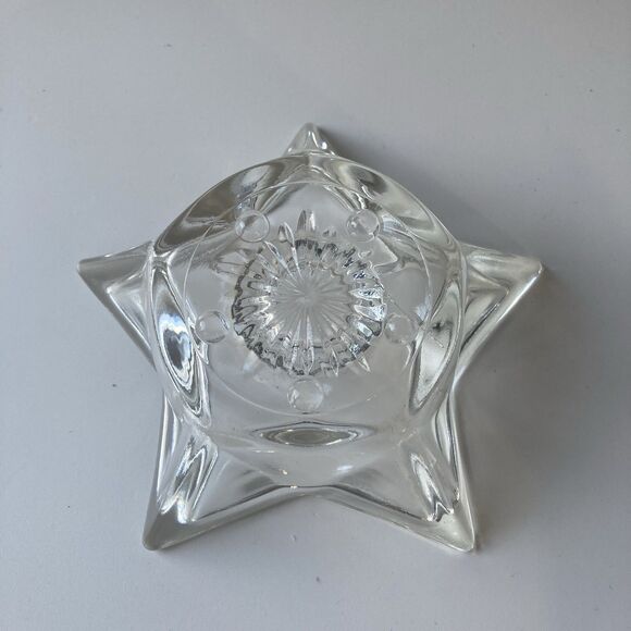 Vintage Star Shaped Glass Taper Tea Light Candle Holders 3 piece Set Celestial - Picture 14 of 16